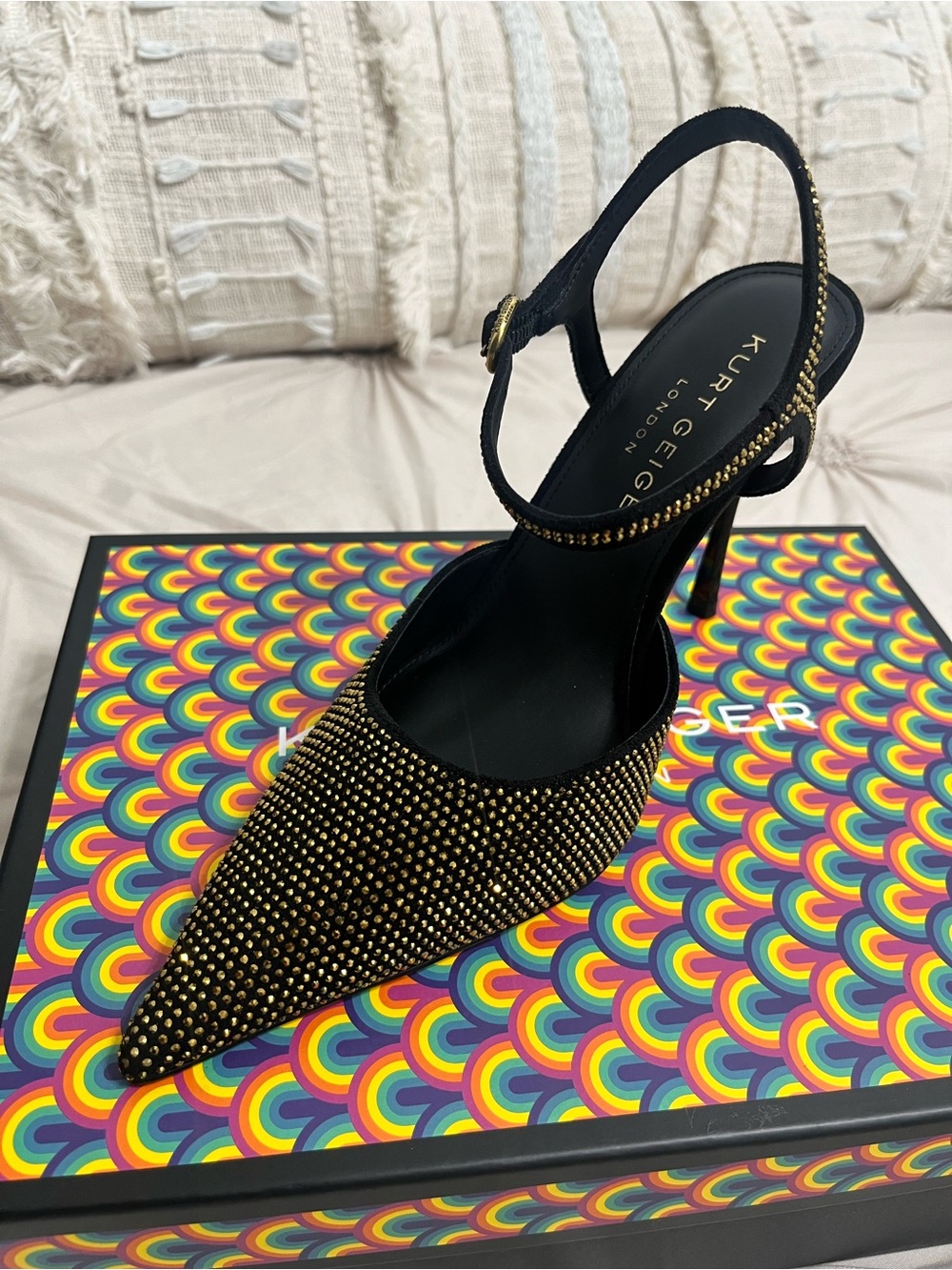 Kurt Geiger Mayfair Point Ankle Strap Heels